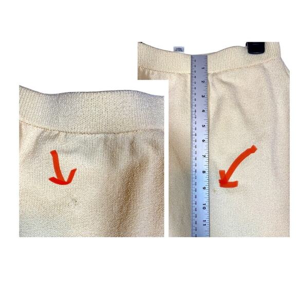 St John Evening Knit Cream Multi Shimmer Jacket Zip Front Skirt Suit Size 10 12 - Picture 11 of 16